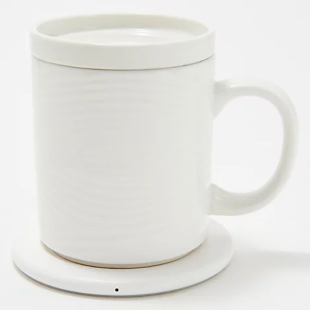 Heated Mug Warming Base - White Woodland